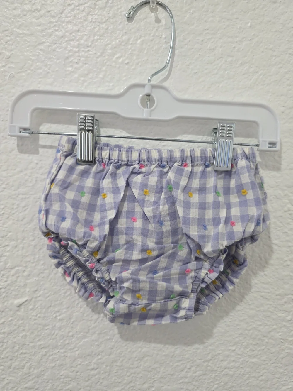 Baby GAP Lavender Gingham Embroidered Dot Sundress 3 Piece